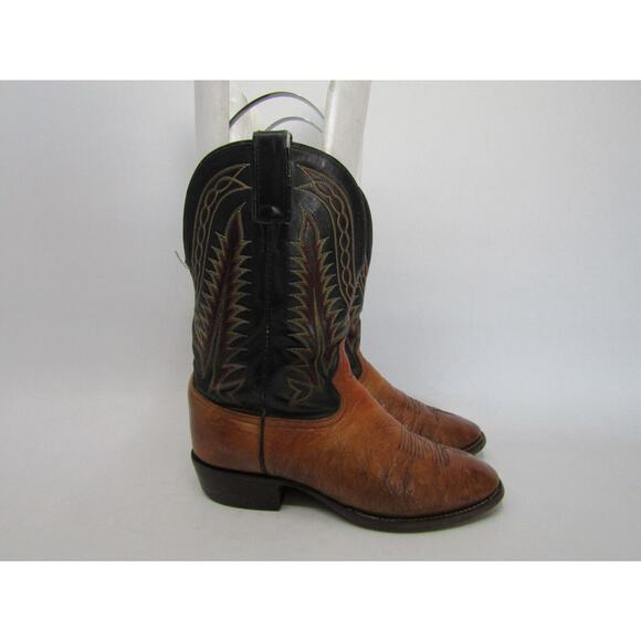 TONY LAMA Mens Size 8.5 D Black Brown Leather Cowboy Western Boots main image 7